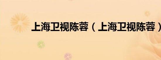 上海卫视陈蓉（上海卫视陈蓉）