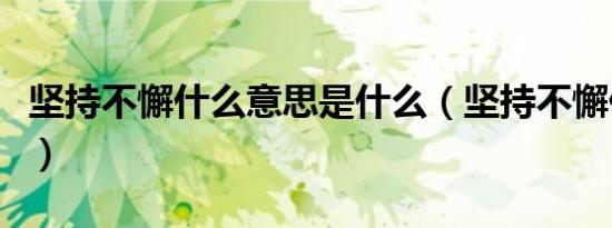 坚持不懈什么意思是什么（坚持不懈什么意思）