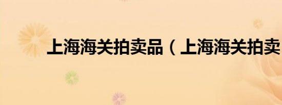 上海海关拍卖品（上海海关拍卖）