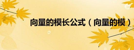 向量的模长公式（向量的模）