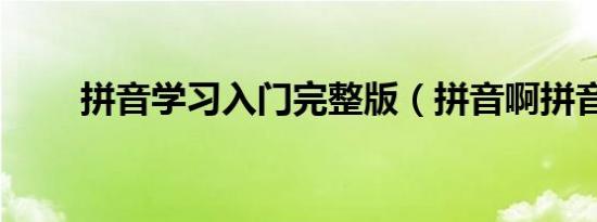 拼音学习入门完整版（拼音啊拼音）