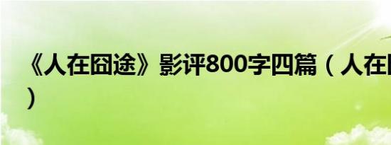 《人在囧途》影评800字四篇（人在囧途影评）