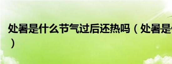 处暑是什么节气过后还热吗（处暑是什么季节）