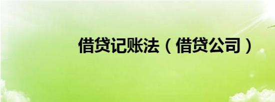 借贷记账法（借贷公司）