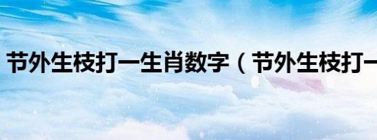 节外生枝打一生肖数字（节外生枝打一生肖）