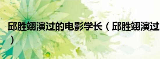 邱胜翊演过的电影学长（邱胜翊演过的电视剧）