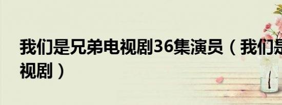 我们是兄弟电视剧36集演员（我们是兄弟电视剧）