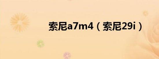 索尼a7m4（索尼29i）