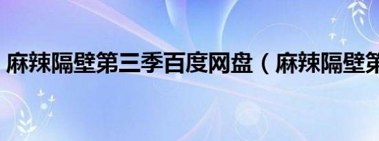 麻辣隔壁第三季百度网盘（麻辣隔壁第三季）