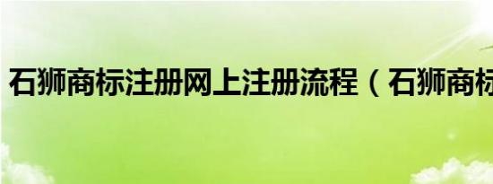石狮商标注册网上注册流程（石狮商标注册）