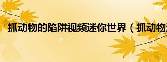 抓动物的陷阱视频迷你世界（抓动物游戏）