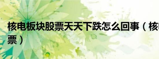 核电板块股票天天下跌怎么回事（核电板块股票）