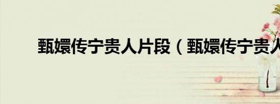 甄嬛传宁贵人片段（甄嬛传宁贵人）