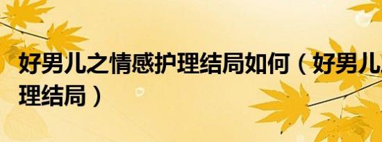 好男儿之情感护理结局如何（好男儿之情感护理结局）