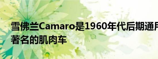 雪佛兰Camaro是1960年代后期通用汽车最著名的肌肉车