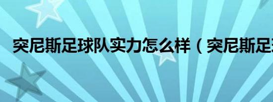 突尼斯足球队实力怎么样（突尼斯足球队）