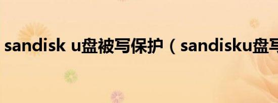 sandisk u盘被写保护（sandisku盘写保护）