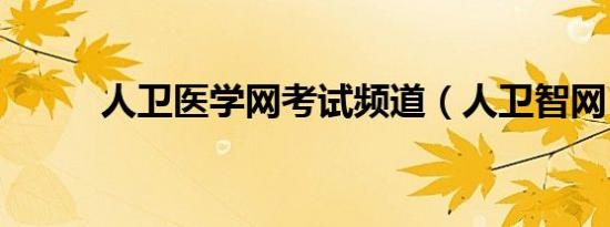 人卫医学网考试频道（人卫智网）