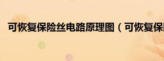 可恢复保险丝电路原理图（可恢复保险丝）