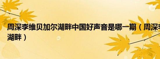 周深李维贝加尔湖畔中国好声音是哪一期（周深李维贝加尔湖畔）