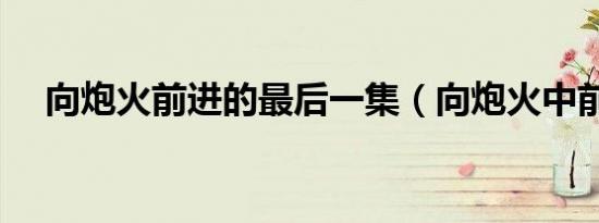 向炮火前进的最后一集（向炮火中前进）