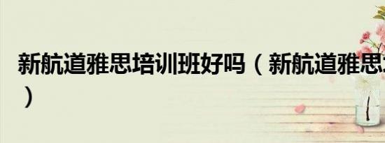 新航道雅思培训班好吗（新航道雅思培训电话）