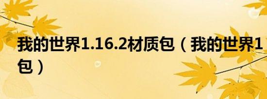 我的世界1.16.2材质包（我的世界1 6 2材质包）