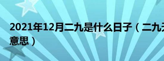 2021年12月二九是什么日子（二九天是什么意思）