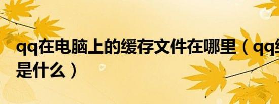 qq在电脑上的缓存文件在哪里（qq缓存文件是什么）