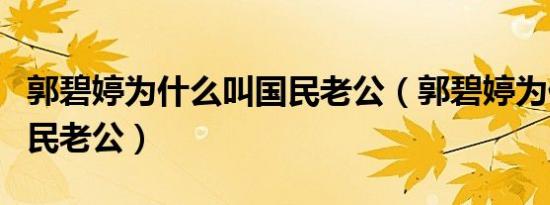 郭碧婷为什么叫国民老公（郭碧婷为什么是国民老公）