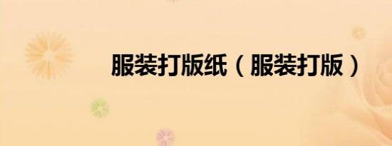 服装打版纸（服装打版）