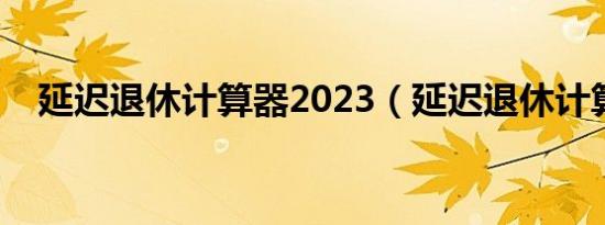 延迟退休计算器2023（延迟退休计算器）