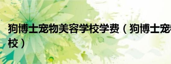 狗博士宠物美容学校学费（狗博士宠物美容学校）