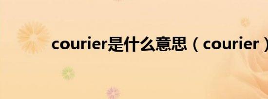 courier是什么意思（courier）