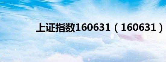 上证指数160631（160631）