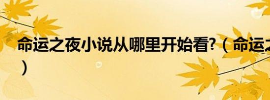 命运之夜小说从哪里开始看?（命运之夜小说）
