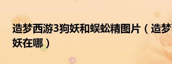 造梦西游3狗妖和蜈蚣精图片（造梦西游3狗妖在哪）