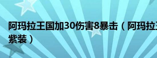 阿玛拉王国加30伤害8暴击（阿玛拉王国锻造紫装）