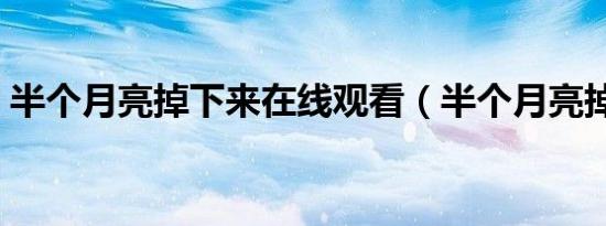 半个月亮掉下来在线观看（半个月亮掉下来）