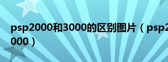 psp2000和3000的区别图片（psp2000和3000）