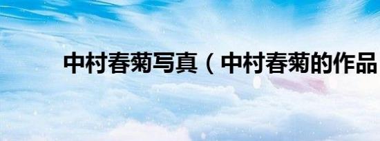 中村春菊写真（中村春菊的作品）