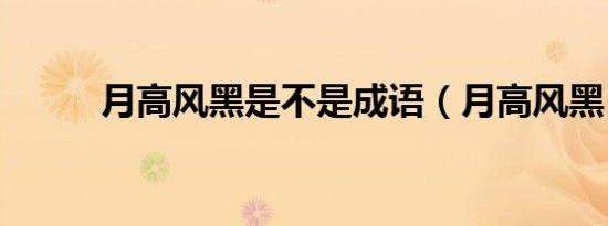 月高风黑是不是成语（月高风黑）
