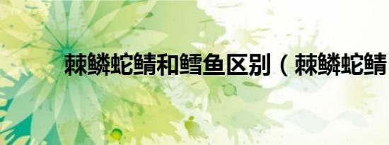 棘鳞蛇鲭和鳕鱼区别（棘鳞蛇鲭）