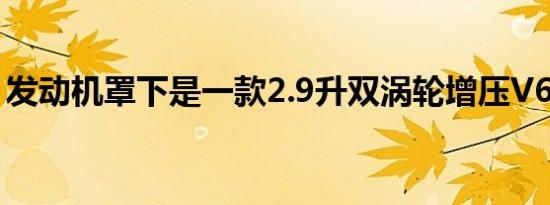 发动机罩下是一款2.9升双涡轮增压V6发动机