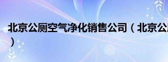 北京公厕空气净化销售公司（北京公厕将改造）