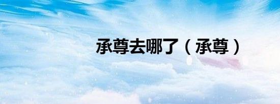 承尊去哪了（承尊）