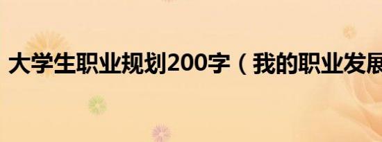 大学生职业规划200字（我的职业发展规划）