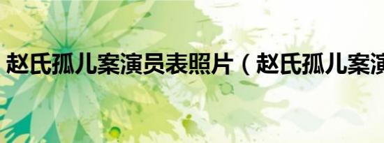 赵氏孤儿案演员表照片（赵氏孤儿案演员表）
