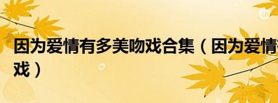 因为爱情有多美吻戏合集（因为爱情有多美吻戏）