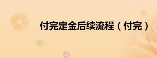 付完定金后续流程（付完）